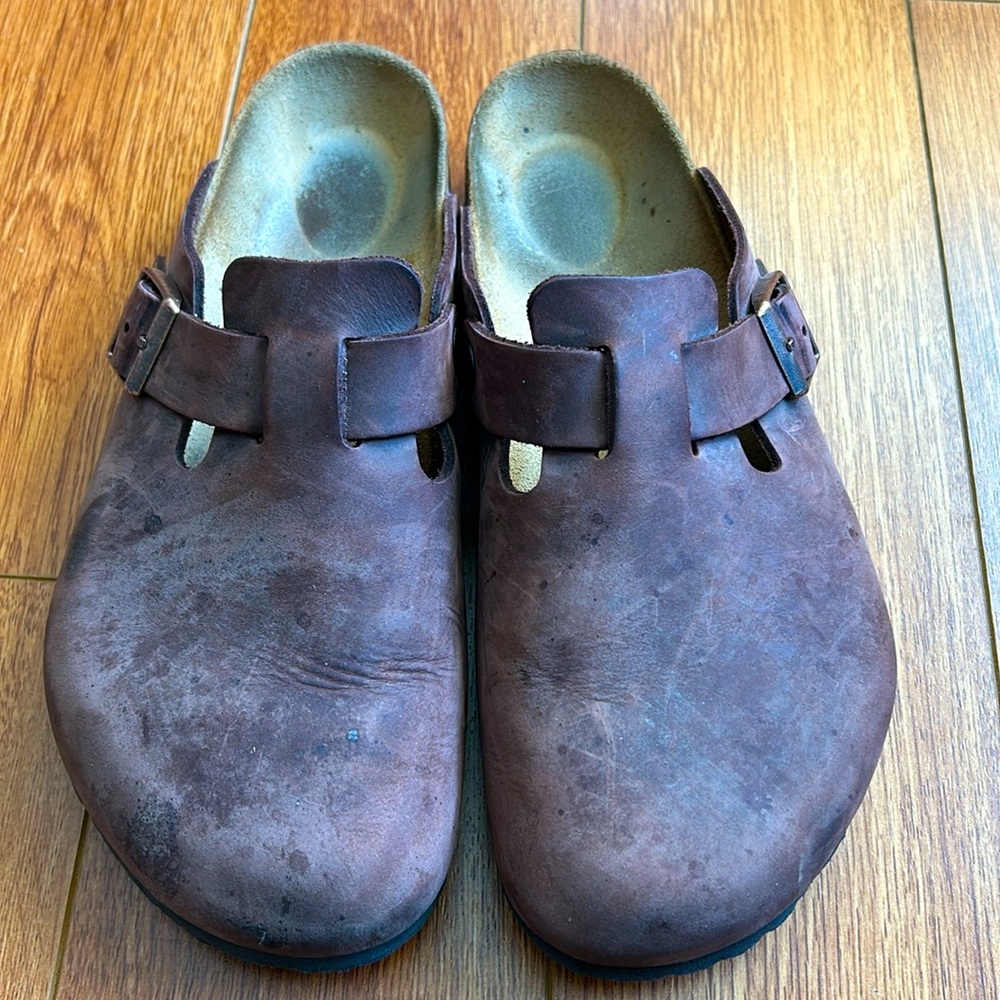 Birkenstock Brown Mules with Classic Buckle